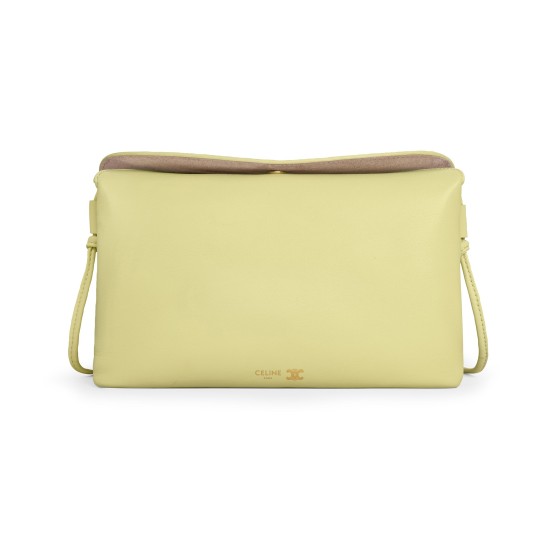 Trio flap in smooth lambskin - Yellow