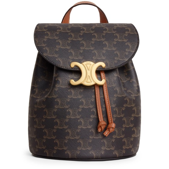 Backpack Celine Bonnie in Triomphe canvas & calfskin - brown