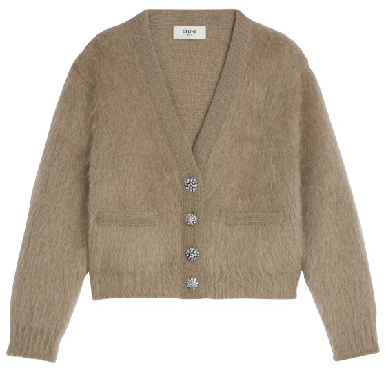 Brushed mohair cardigan - grey