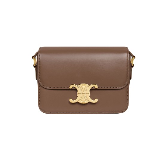 Teen Triomphe bag in shiny calfskin - brown