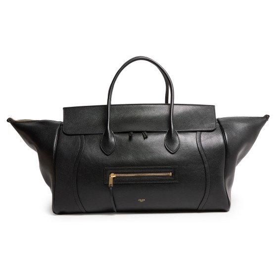 Large new luggage in supple shiny lambskin - Black