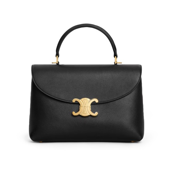 Nino Medium Soft Calf Leather Handbag - Black