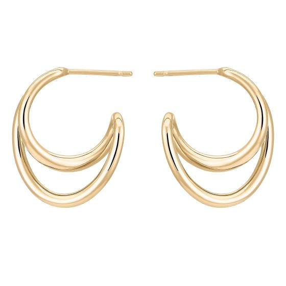 Mini Initial Hoop Earrings - Yellow
