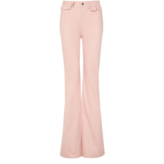 Fitted pants in cotton - pink