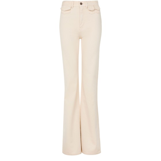 Fitted pants in cotton - white