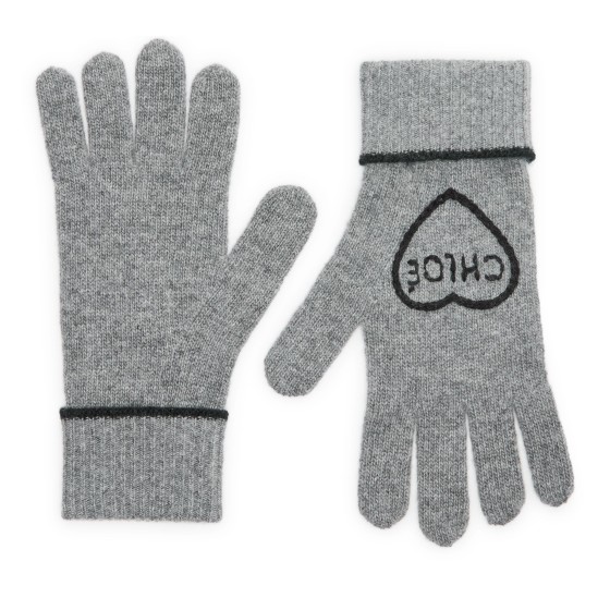 Chloé Encoeur gloves - grey