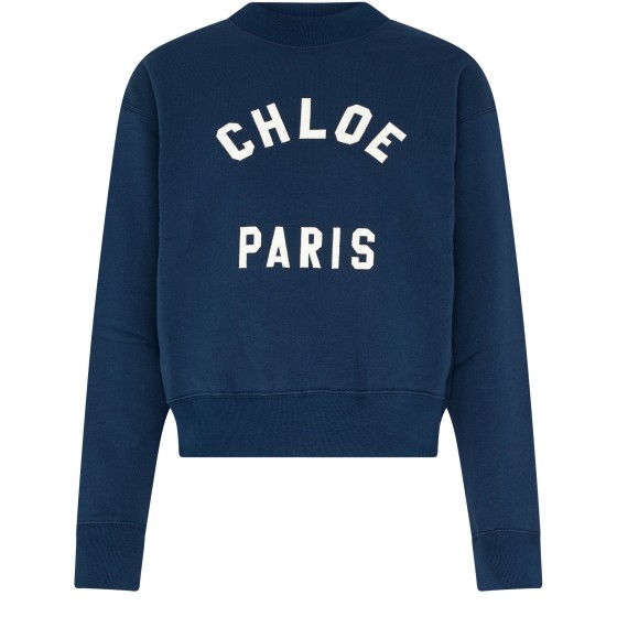 Labeled pure cotton turtleneck sweater - navy blue