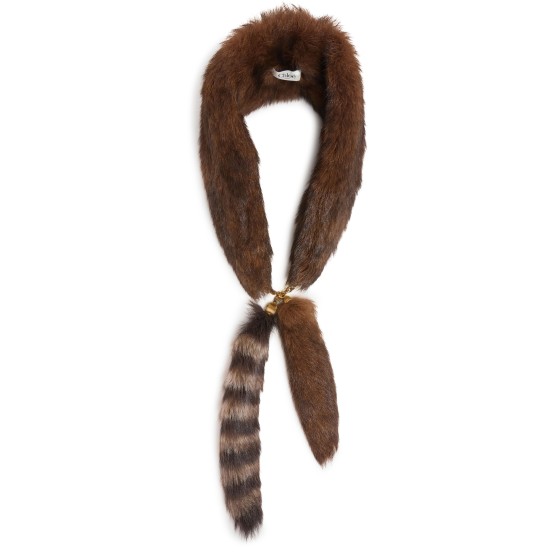 Fur scarf - brown