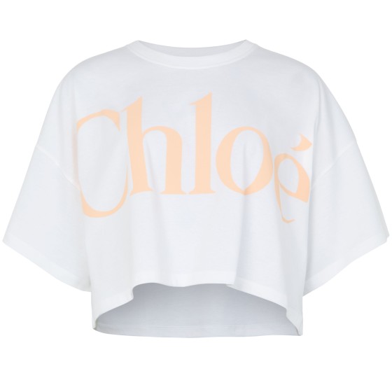 Cotton T-shirt with printed logo - white