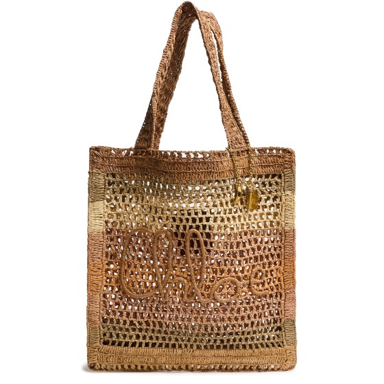 Summer Banana raffia tote bag - Colorful