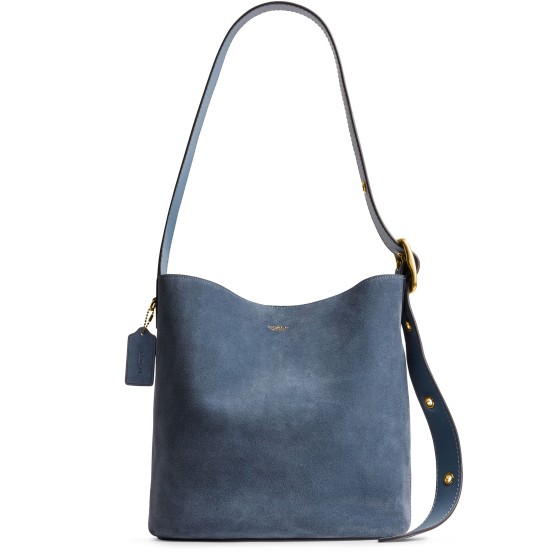 Bleeker suede bucket bag - Blue