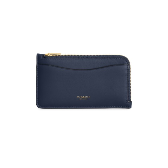 New York zippered card holder - navy blue