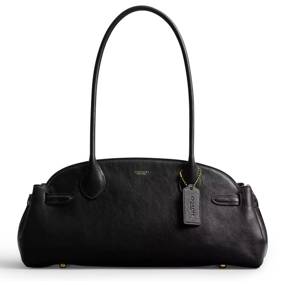 Empire carryall 34 glazed leather shoulder bag - Black
