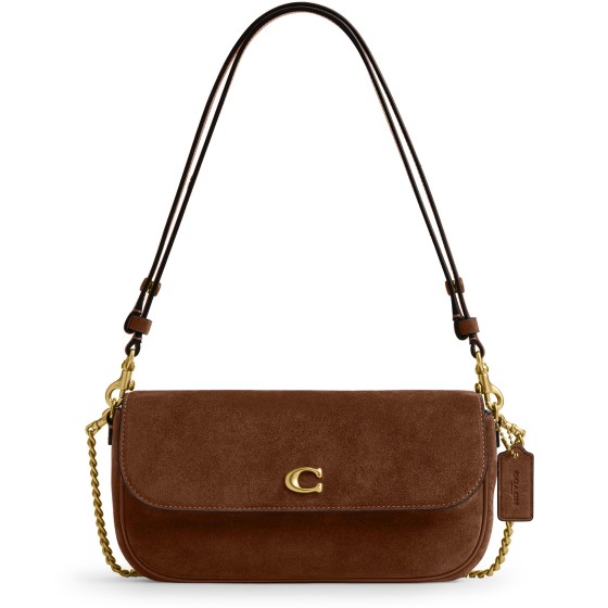 Brook Flap suede shoulder bag - Metallic color