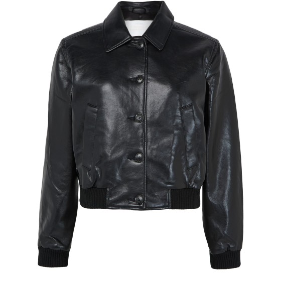 Lola leather bomber jacket - Black