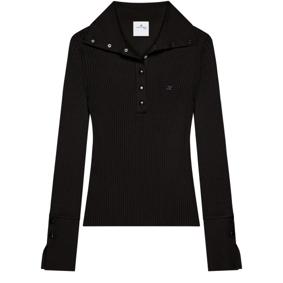 Classic rib polo - Black