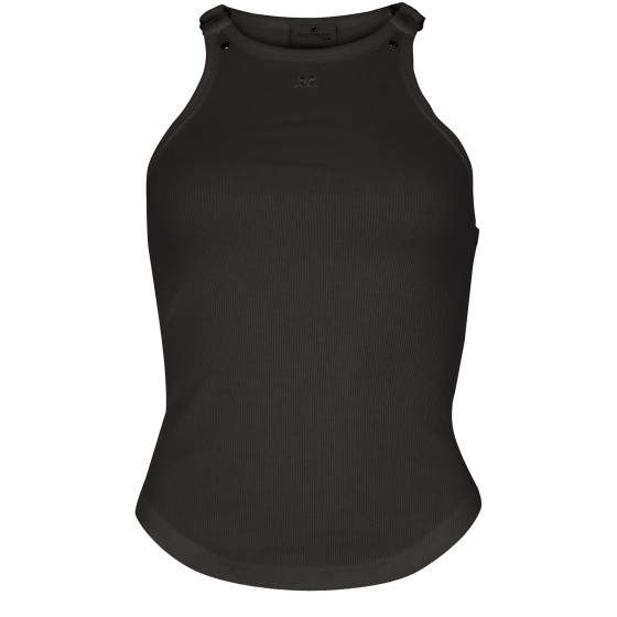 Buckle 90's rib tank top - Black