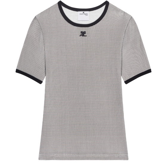 Houndstooth contrast t-shirt - Black