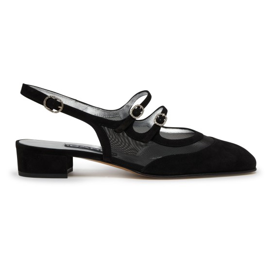 Peep-toe ballet flats - Black