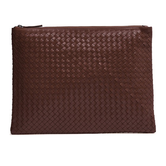 Zipped laptop sleeve - brown