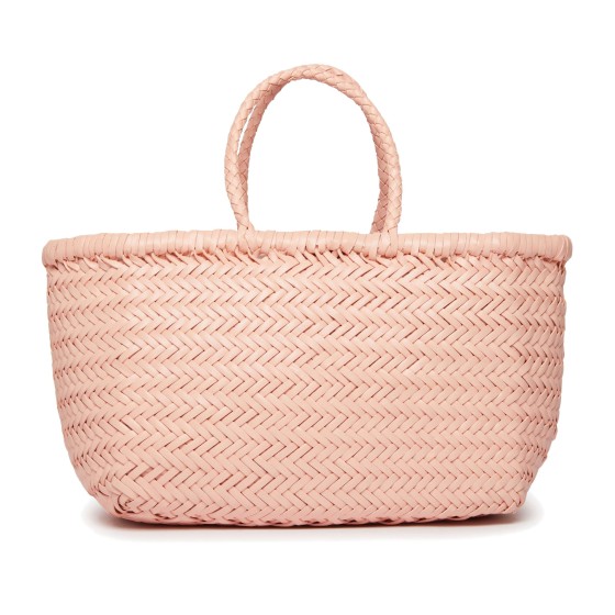 Triple Jump  Rattan Basket Bag - pink