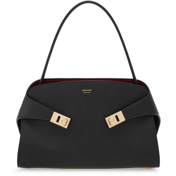 Hug soft bicolor shoulder bag (M) - Black