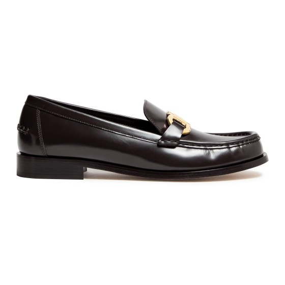 Loafers with Gancini ornament - brown