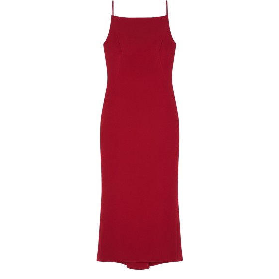 Sliced midi dress in crepe cady - Red