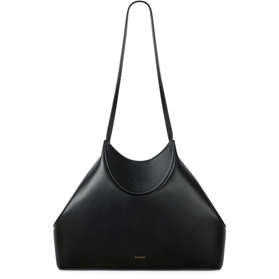 Facet small tote bag in grained leather - Black