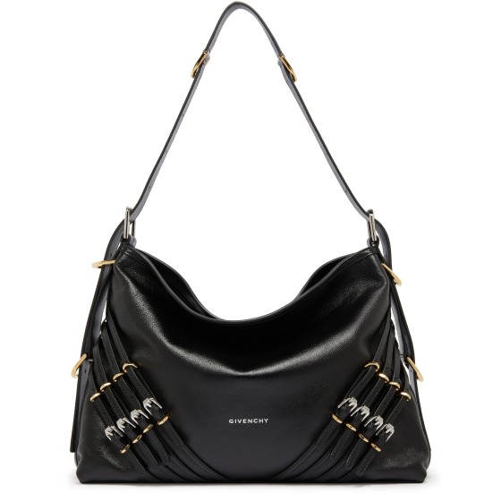Voyou Medium Buckle Leather Bag - Black