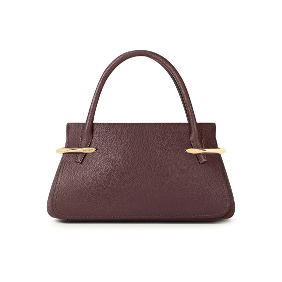 Mini Pinch bag in grained leather - brown