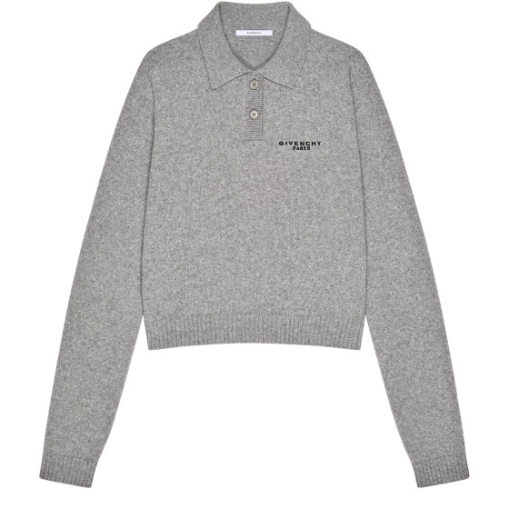 Wool and cashmere polo shirt - grey
