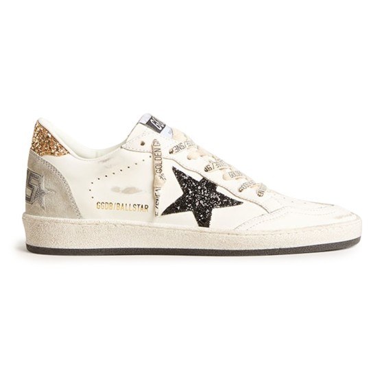 Ball Star glittery sneakers - white