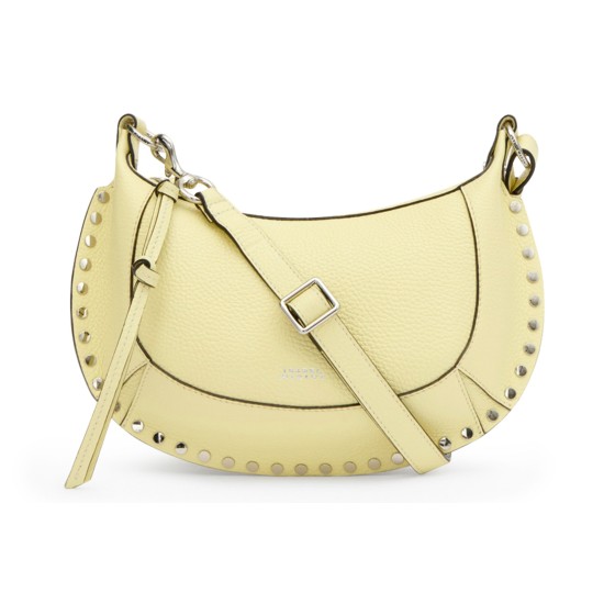 Oskan Moon shoulder bag in grained leather - Yellow