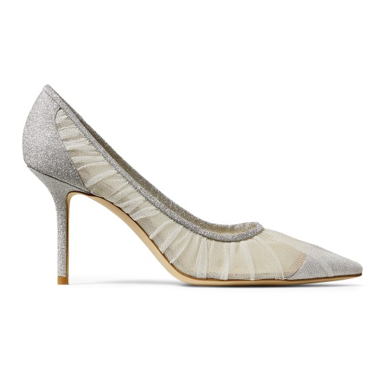Love 85 Flat Sole Pumps - Silver
