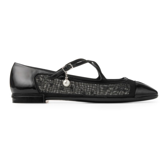 Eleri ballerinas in soft spazzolato leather - Black