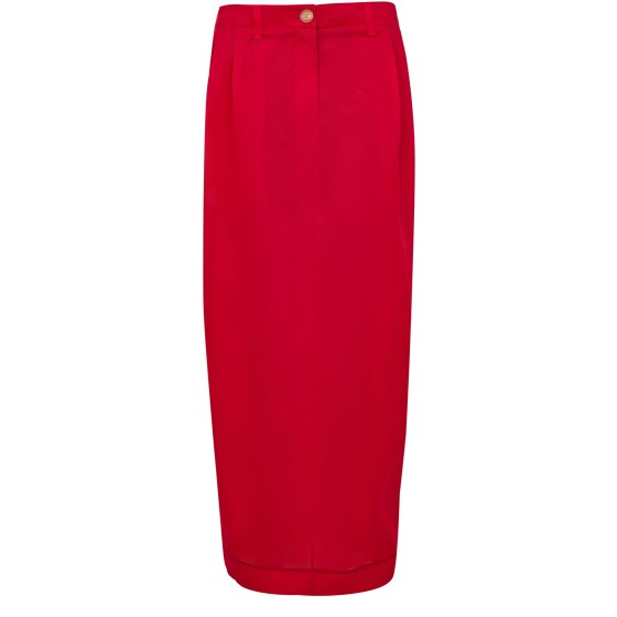 Lucian silk long skirt - Red