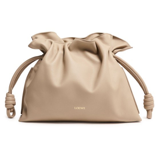 Medium Flamenco clutch in nappa calfskin - Beige