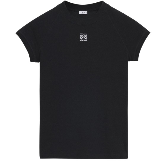 Fitted cotton blend t-shirt - Black
