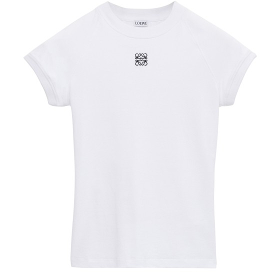 Fitted cotton blend t-shirt - white