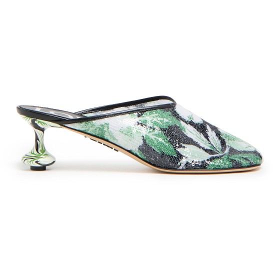 Toy 45 glittery floral mules - Green