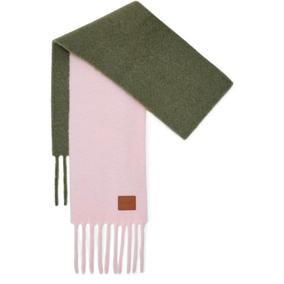 Two-tone alpaca and wool scarf - pink