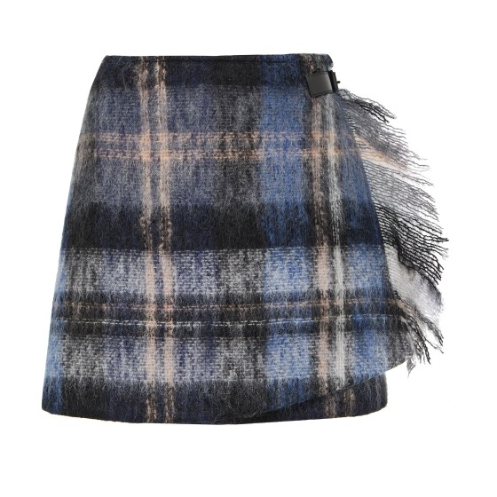 Mohair and wool blend mini skirt - Blue