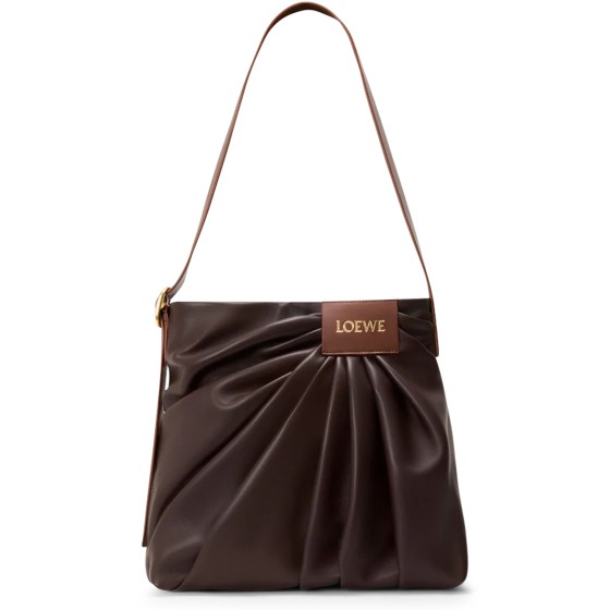 Draped tote bag - brown