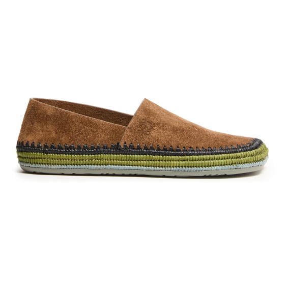 Rio suede and raffia espadrilles - brown