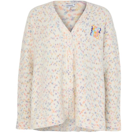 Trapeze cardigan in alpaca and wool - white