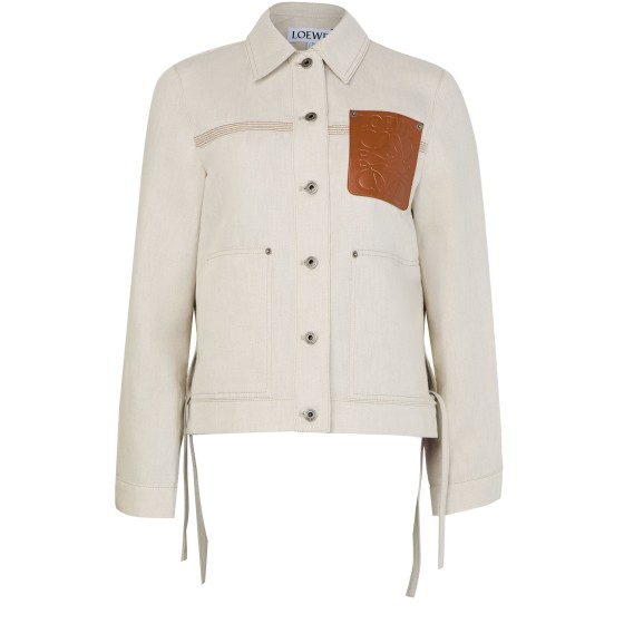 Workwear jacket in cotton and linen - Beige