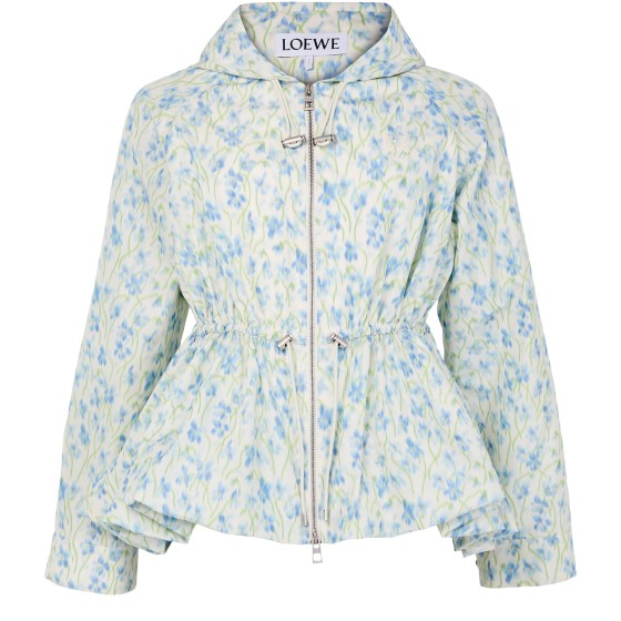 Hooded jacket in taffeta silk - white