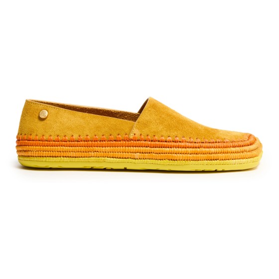Rio suede and raffia espadrilles - Orange
