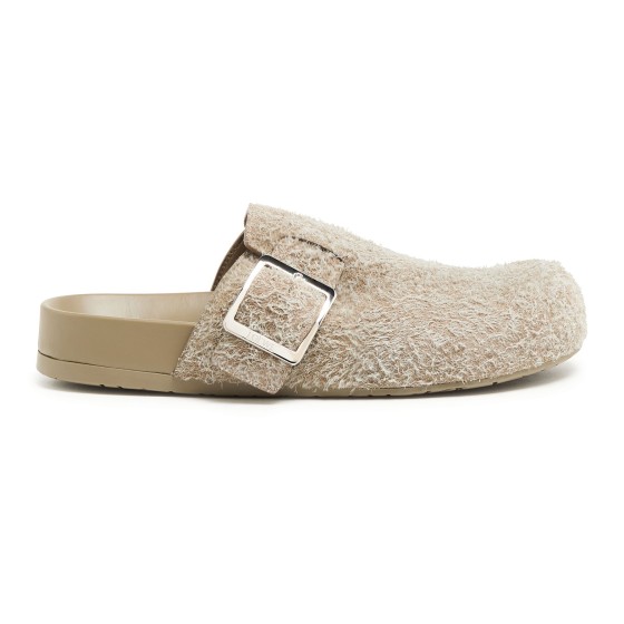 Brushed Suede Mules - Green